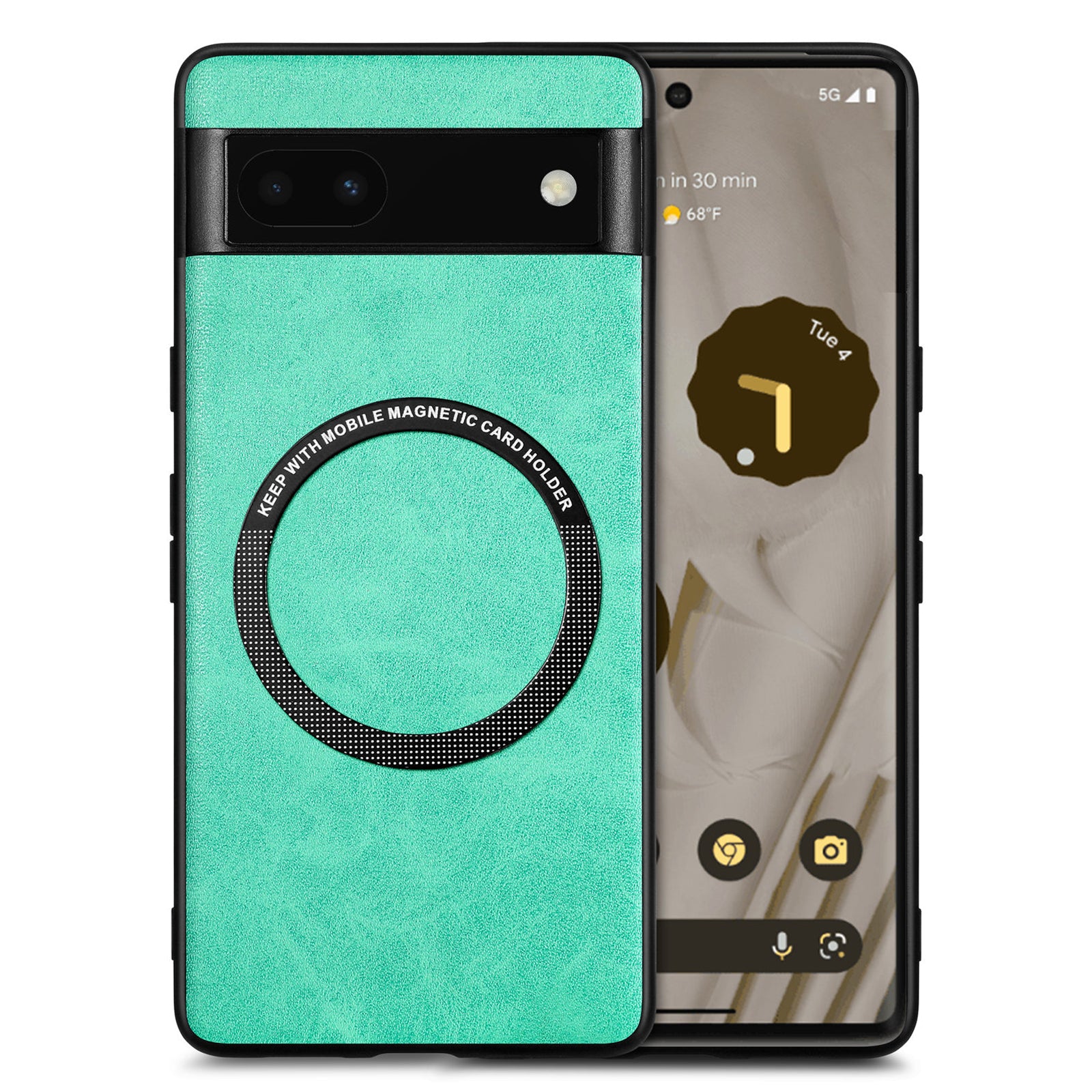 For Google Pixel 6a Drop-proof Phone Case Compatible with MagSafe PU Leather Coated PC TPU Phone Cover For Google Pixel 6a Drop-proof Phone Case Compatible with MagSafe PU Leather Coated PC TPU Phone Cover
